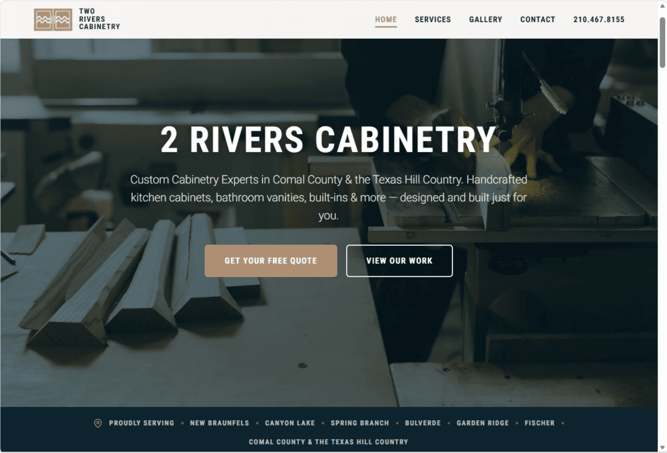 2 Rivers Cabinetry website