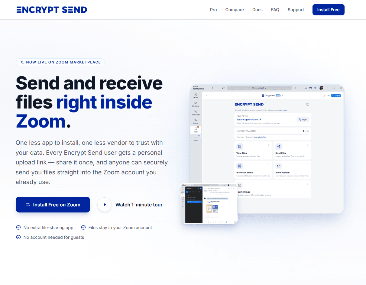 EncryptSend website